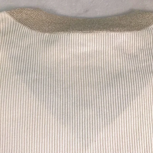 Liz Claiborne V-Neck Striped-Trim Sweater - Picture 8 of 9